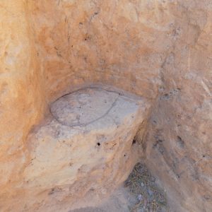 Feature in the corner of an excavation unit