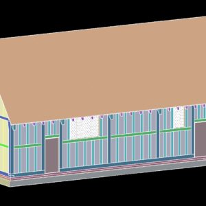 Modeled church exterior showing geometry
