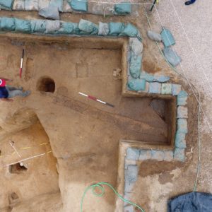 Aerial view of excavation unit