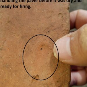 Close-up of fingerprint in ceramic tile