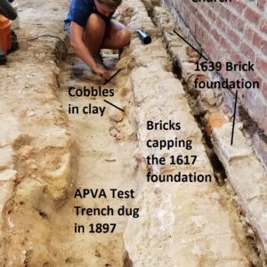 Archaeologist excavates church floor