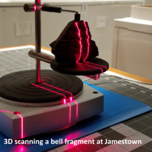 Bell fragment on 3D scanner