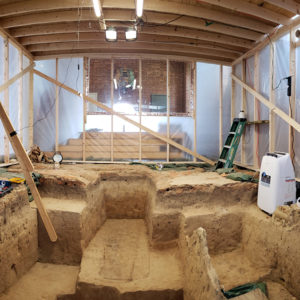 Excavations inside sealed tent