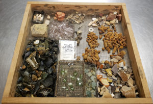 Tray of artifacts
