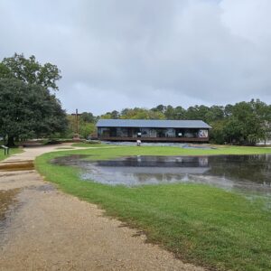 Path leading to Jamestown's Archaearium archaeology museum