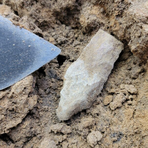 A projectile point found in the 1607 Burial Ground excavations