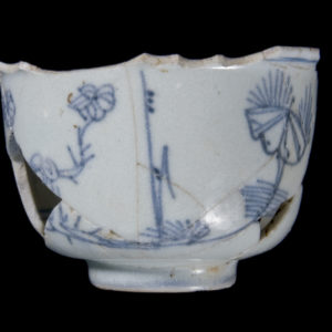 Porcelain bowl with blue floral design