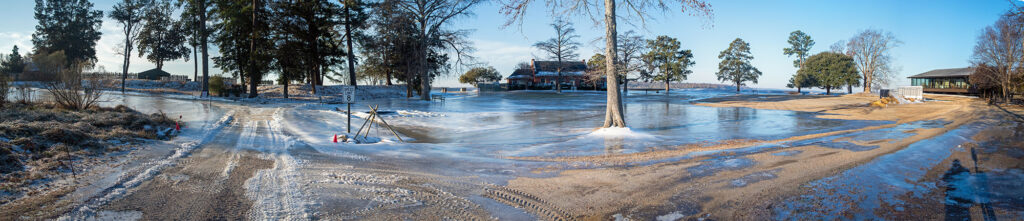 A winter storm has turned much of Jamestown into an ice rink.