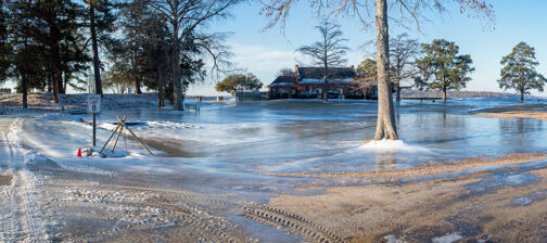 A winter storm has turned much of Jamestown into an ice rink.