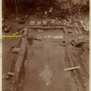 Historical photograph of church excavations