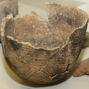 Mended Virginia Indian clay pot