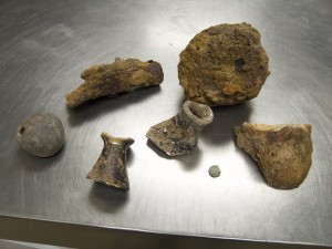 Assortment of artifacts on a table
