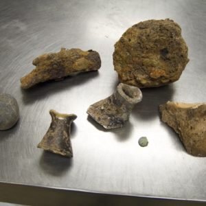 Assortment of artifacts on a table