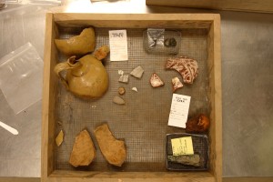 Tray of artifacts