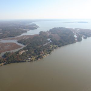 Aerial view of Jamestown Island