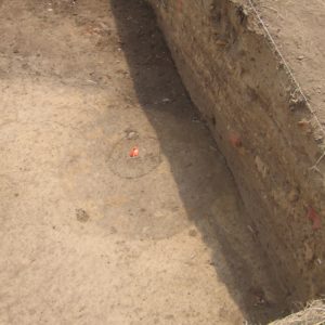 Posthole within an excavation unit