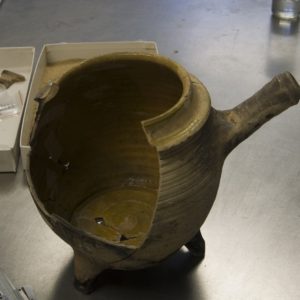 Mostly-complete earthenware pipkin