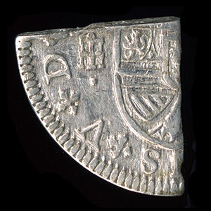 Obverse of a quartered two reale coin