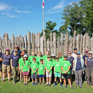 2025 Kids Camp first session attendees with archaeological staff.