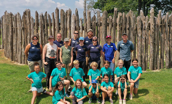 2023 week 1 Kids Camp attendees and archaeology staff