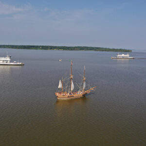 Moments before Jamestown-Scotland Ferry passengers were forced to give a piece of eight or walk the plank.