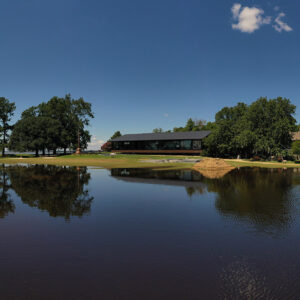 A panorama of the flooding caused by Hurricane Erin, August 22, 2025