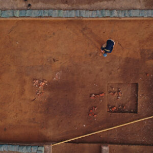 A drone overview of the cellar excavations