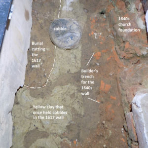 Notated features including builders trench and foundations