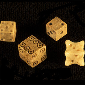 Assortment of bone dice