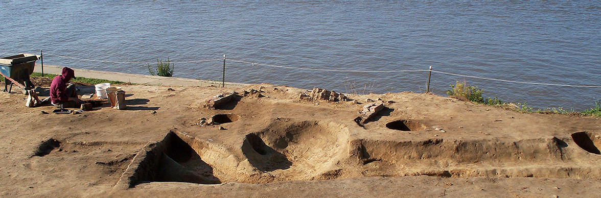 Excavations next to river