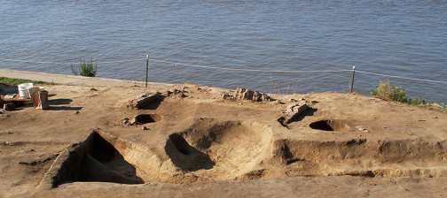 Excavations next to river