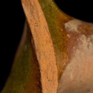 Close-up of Essex redware fabric