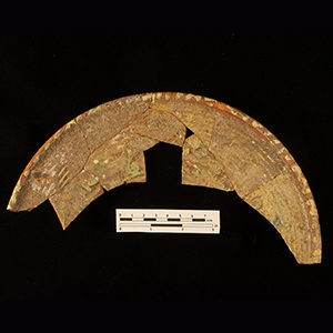 Mended earthenware dish sherds