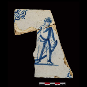 Tile with central figure of a fishmonger