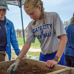 Screening soil at the cellar site
