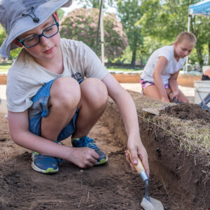 Troweling in the plowzone at the cellar site