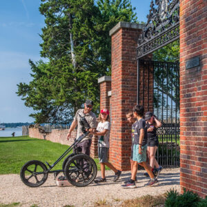 Campers learn the fundamentals of ground-penetrating radar (GPR) from Director of Archaeology Sean Romo.