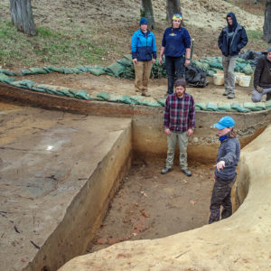The archaeological team at the well excavations