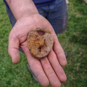 An iron padlock found in the excavations north of the north bulwark