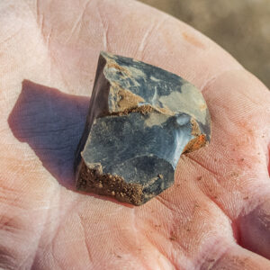 A flint stone found this month in the North Church excavations