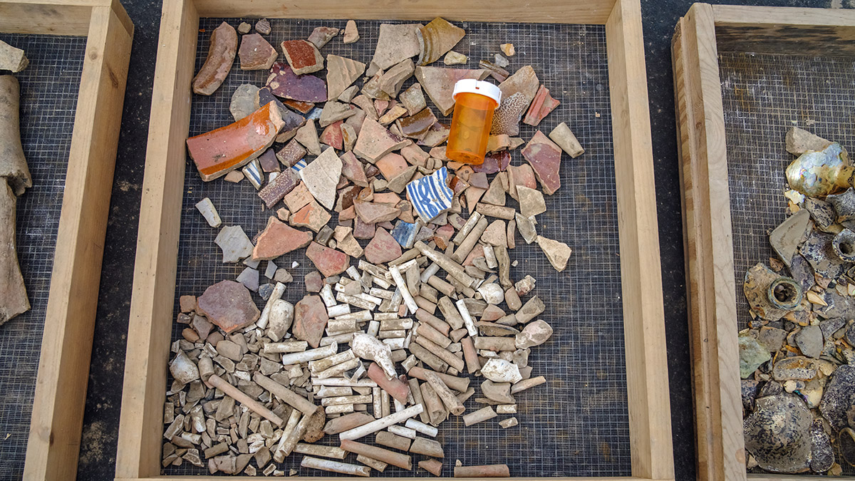 A sample of artifacts excavated in 2021 from Midden 1