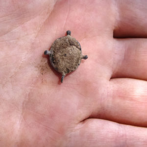 A religious medallion found in the north Church Tower dig