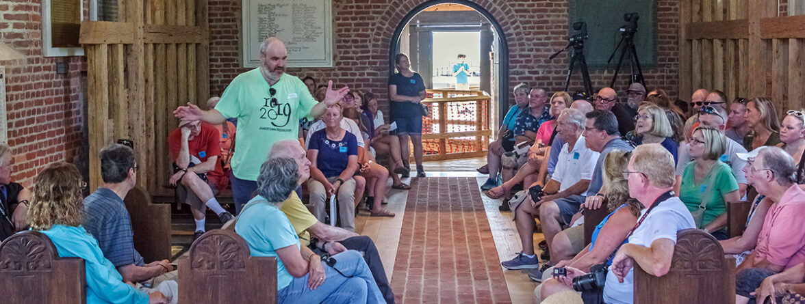 Historian Mark Summers gives a lecture in the Memorial Church.