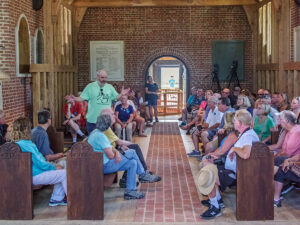 Historian Mark Summers gives a lecture in the Memorial Church.