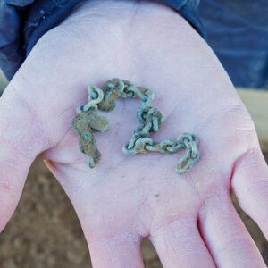 A copper alloy chain found during the Church Tower excavations