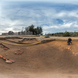 A panoramic shot of the cellar excavations