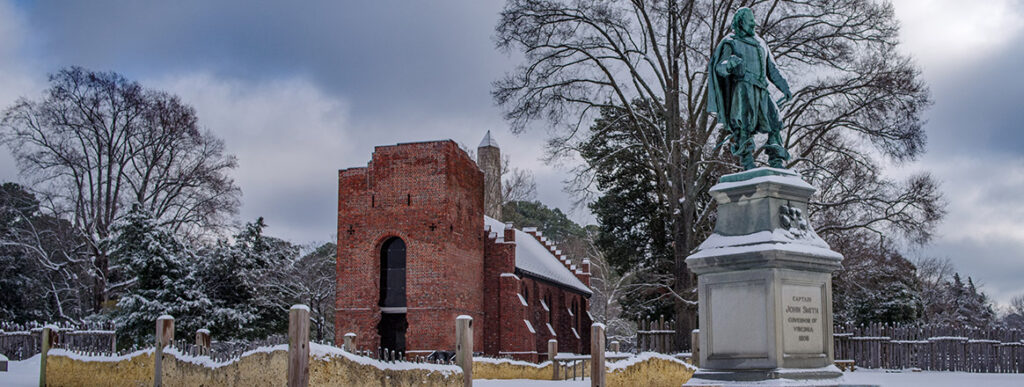 A snowy day at Jamestown, January 2025