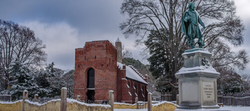 A snowy day at Jamestown, January 2025