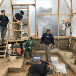 The team preparing for the burial excavations.