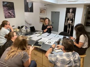 Jet expert Sarah Steele instructs our conservation and collections staff on identifying jet artifacts.